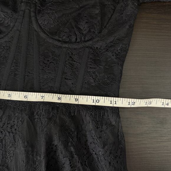 ASTR The Label Leilani Lace Bustier Mini Dress Womens XS Lace Black Whimsigoth - Picture 9 of 11